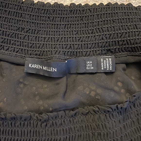 Karen Miller Black Off-Shoulder Crochet Top, Sz 2 - Picture 5 of 6